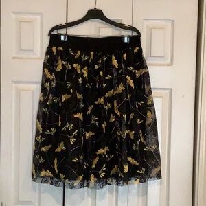Floral Black and Gold Skirt Size large